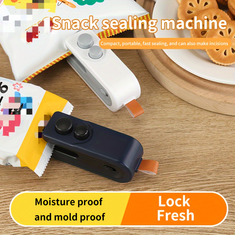 

Mini Bag Sealer, 2 In 1 Chip Bag Sealer, Snack, Rechargeable Handheld Plastic Bag Sealer, Mini Sealer, Keep Food Chip Cookies Fresh