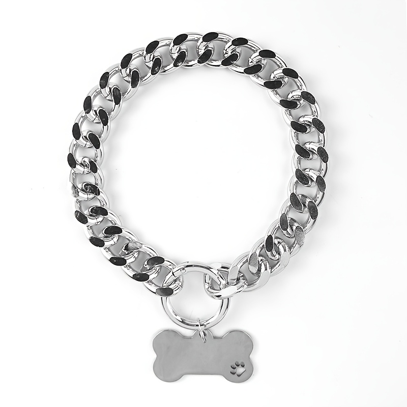 TEMU Customized Thick Chain Detachable Pendant Dog Necklace Suitable For Large And Small Dogs Can Engrave Names Birthdays Dates And Wishes Ideal For