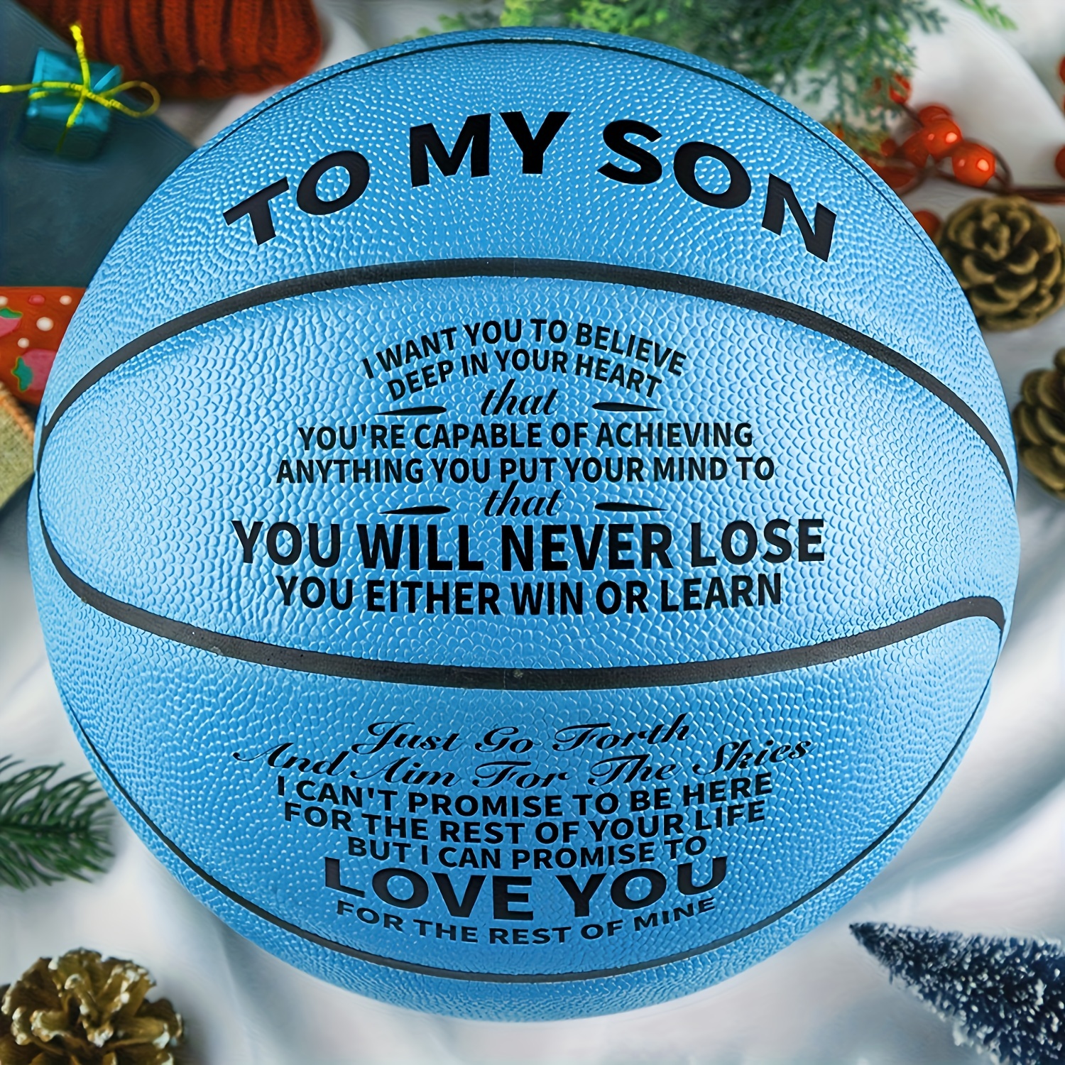 

1pc Blue Creative Basketball, Ideal Gift For Birthdays, Anniversaries, Christmas, International Standard Size (with A Pump)