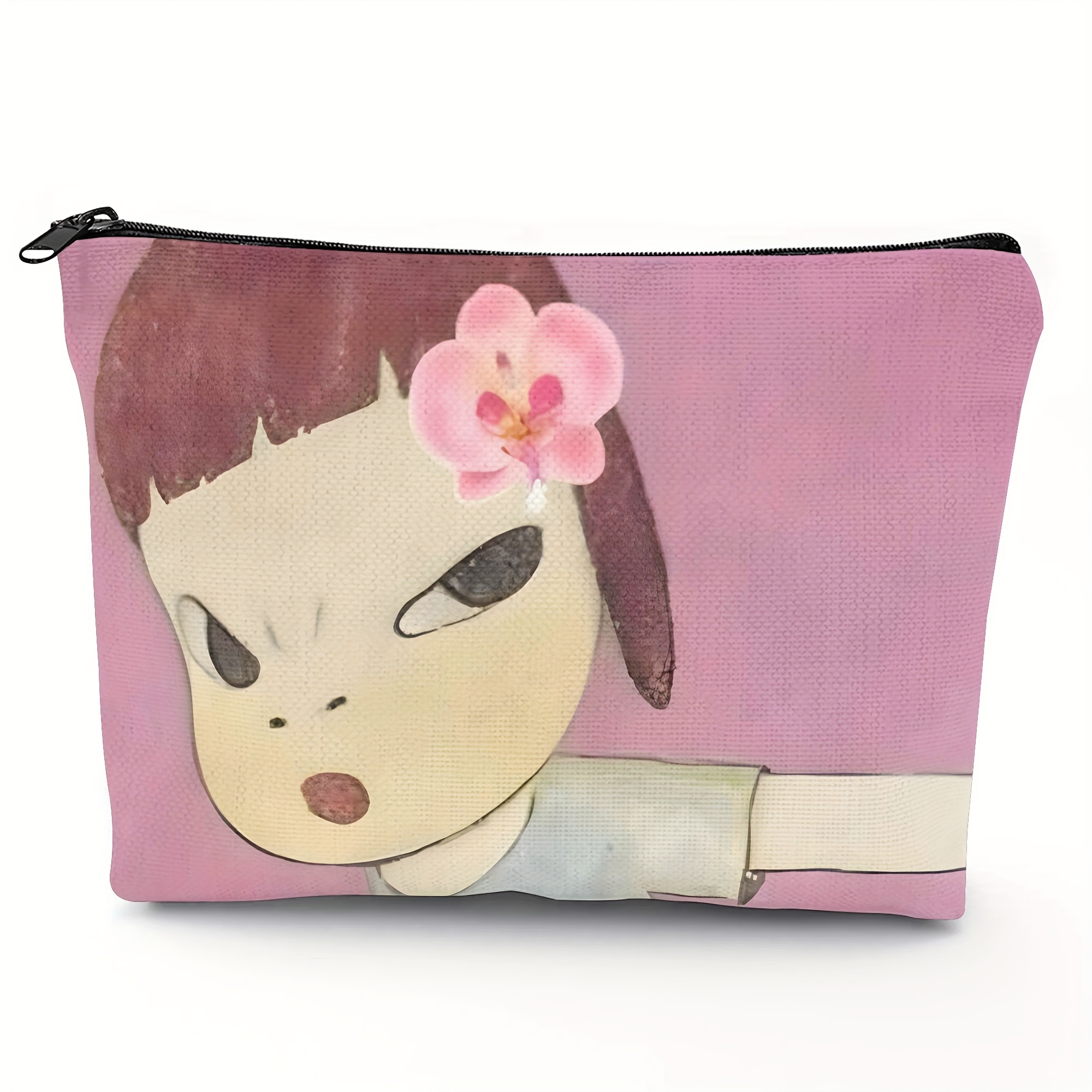 TEMU Trousse de Cosmétique sur le thème de Yoshitomo, idéale pour les résidences étudiantes et espaces - Style artiste avec portrait de Yoshitomo,