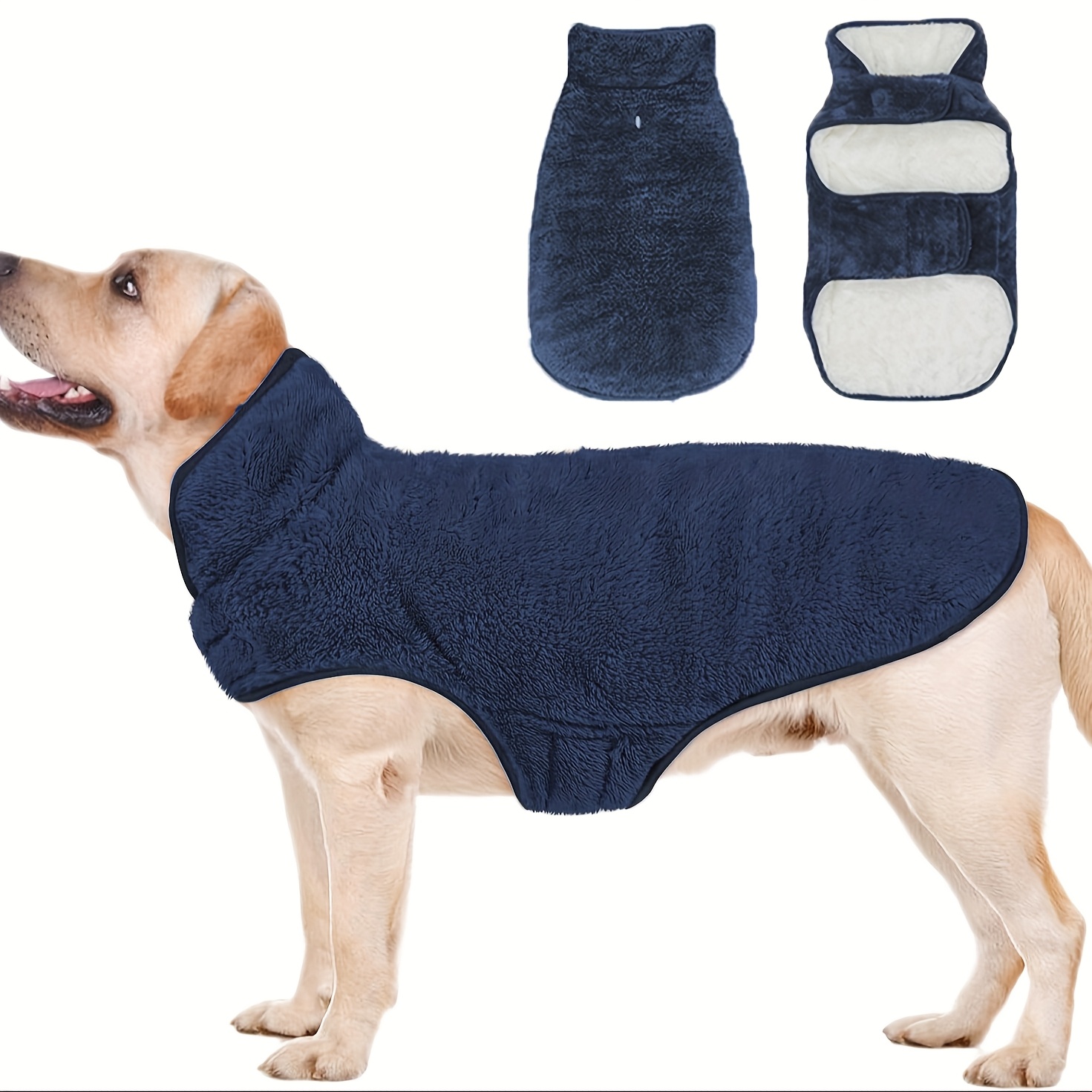 TEMU 犬用冬コート、両面フリース防寒ジャケット 防風暖かい雪用ベスト 小型・中型・大型犬ペット服