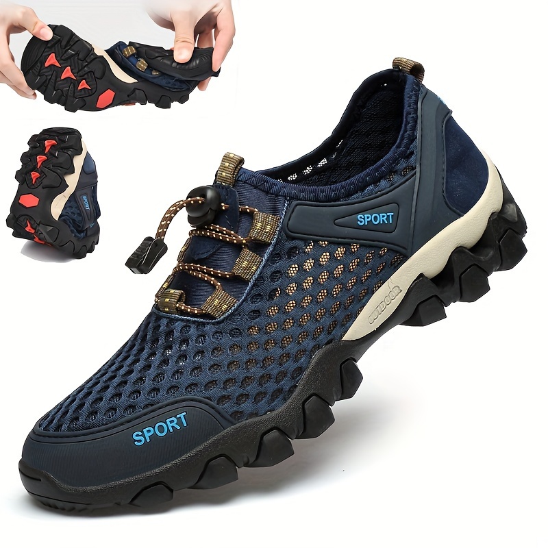 

Men's Trendy Low Top Breathable Sneakers, Comfy Non Slip Casual Durable Shoes For Men's Outdoor Activities, Men's Footwear