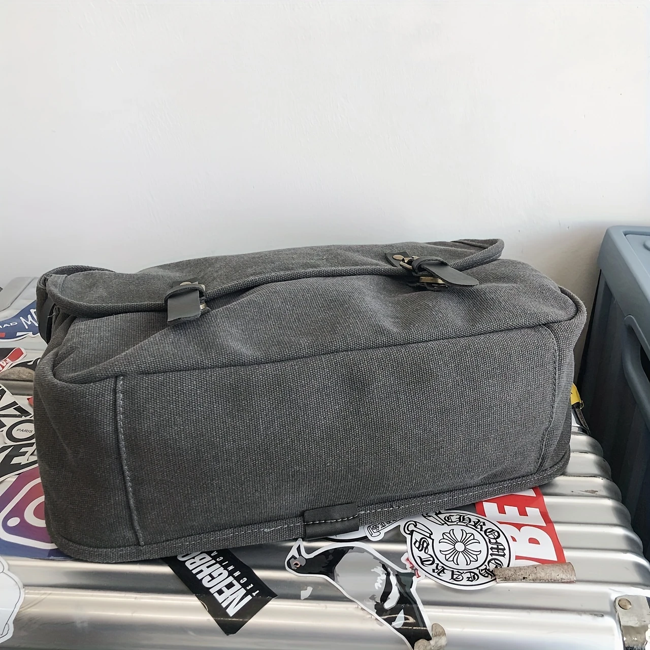 stylish vintage messenger bag crossbody satchel for laptop and everyday use details 8