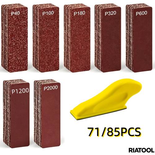photo de l'article 71/85pcs 40-2000 pour humide et sec, kit de ponceuse micro-détail , mini bloc de ponçage avec pour , les étroits, , le métal, et la résine