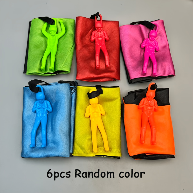 TEMU Jeu de 6/8 pièces de parachutistes -nœud à à , ensemble de soldats volants colorés, couleurs aléatoires, convient aux activités de air pour