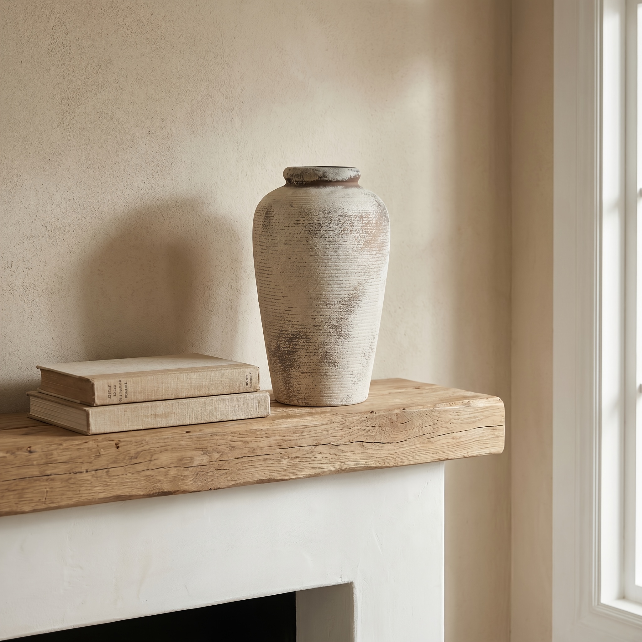 TEMU [d361 ]large Retro Ceramic Flower Vase 11 Inches ( Centimeters) Farmhouse Countryside Vase Decoration Pottery Brown Vase Home Decoration Table