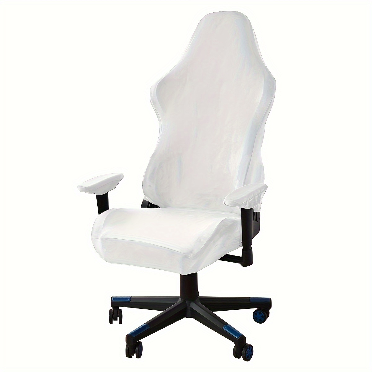 TEMU Un ensemble de housse de chaise de jeu en peluche élastique argentée