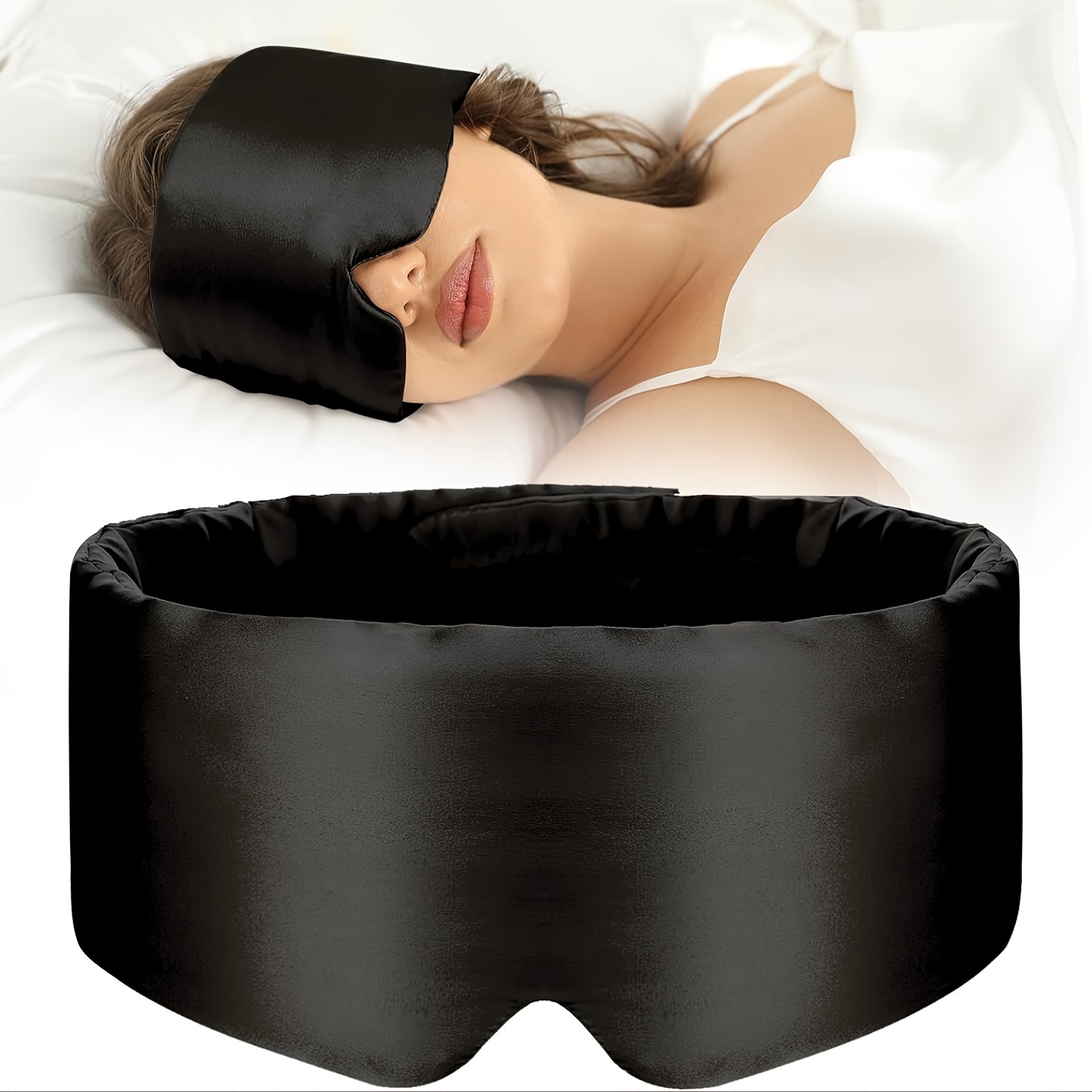 

Sleep Mask For Full Eye Coverage - Adjustable, Breathable & Skin-friendly, Light-blocking Design For , Ideal For Travel & Office , Sleep Eye Mask