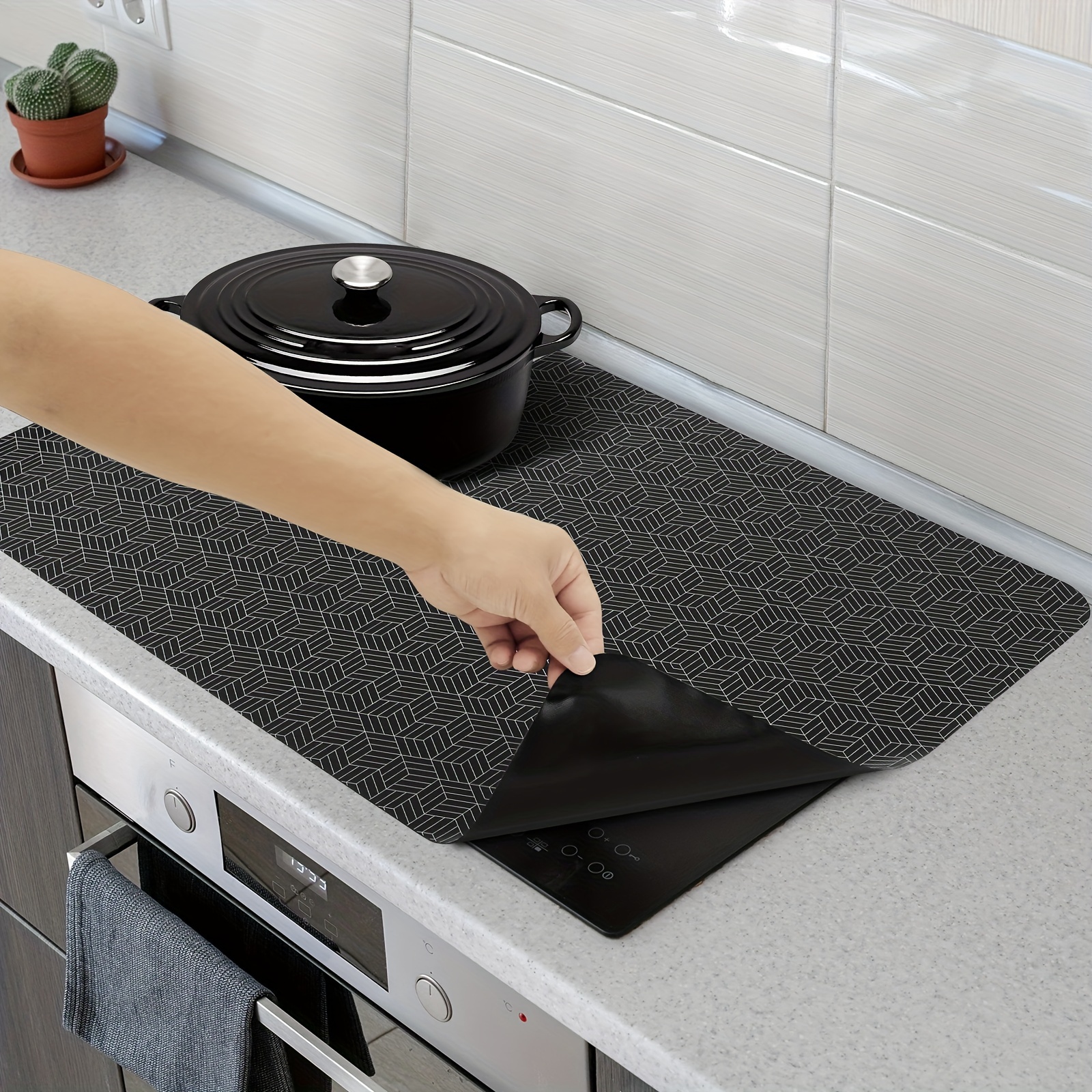 extra large silicone kitchen stove mat heat resistant non slip countertop protector with anti scratch design for oven bbq cooking details 4