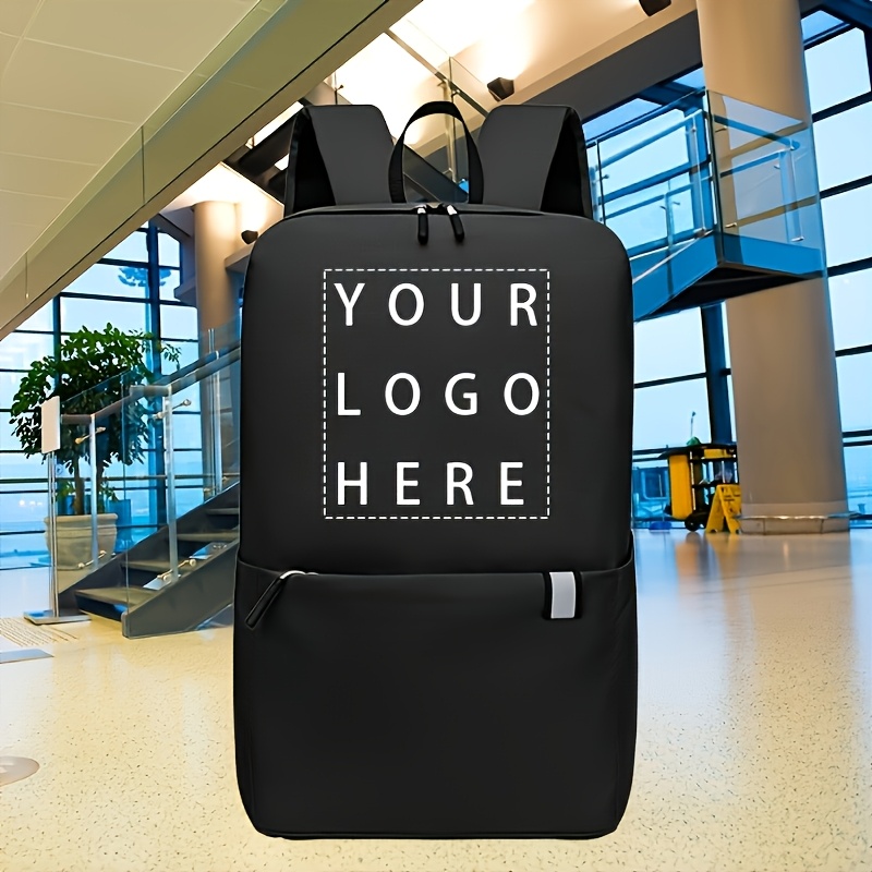 TEMU Custom Name/logo/photo Casual Sports Backpack, Branding Service, Bulk Customization For Corporate Team Building, Suitable For Travel And