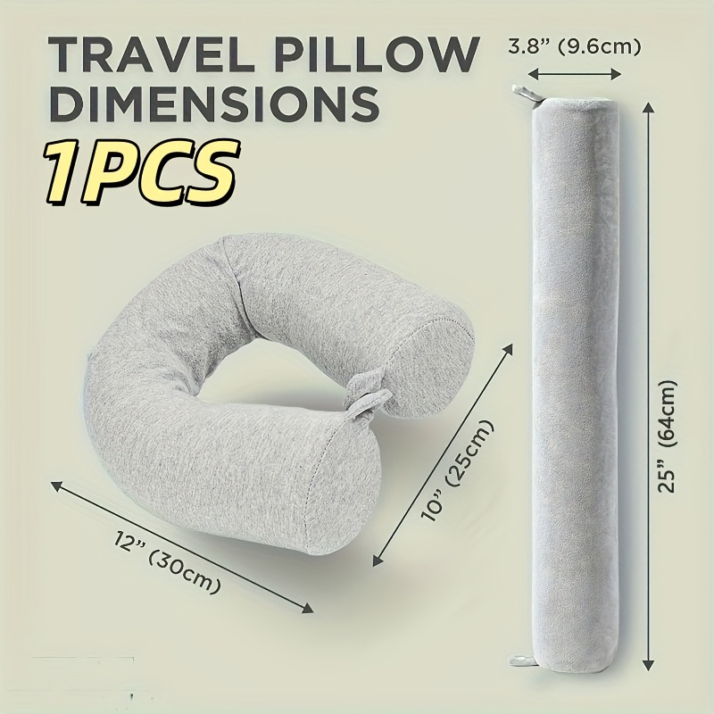 TEMU Adjustable Roll Neck Support Pillow Multifunctional Lumbar Chin Cushion Essential Accessory For Flight Bed Travel Rest