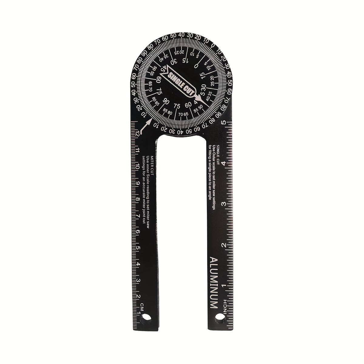 TEMU 2025 New Model 360° Heavy-duty Aluminum Alloy Protractor Angle Ruler - 0-360° Precision Measuring Tool With Angle/degree For Woodworking, Diy
