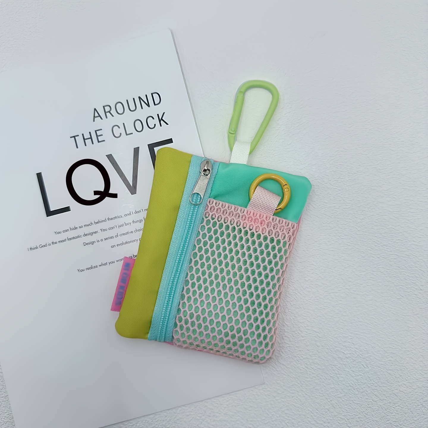 TEMU Nouveau mini porte-monnaie 2026 avec lanière de téléphone, porte-cartes multifonctionnel, porte-clés, pochette pour écouteurs, petit sac carré