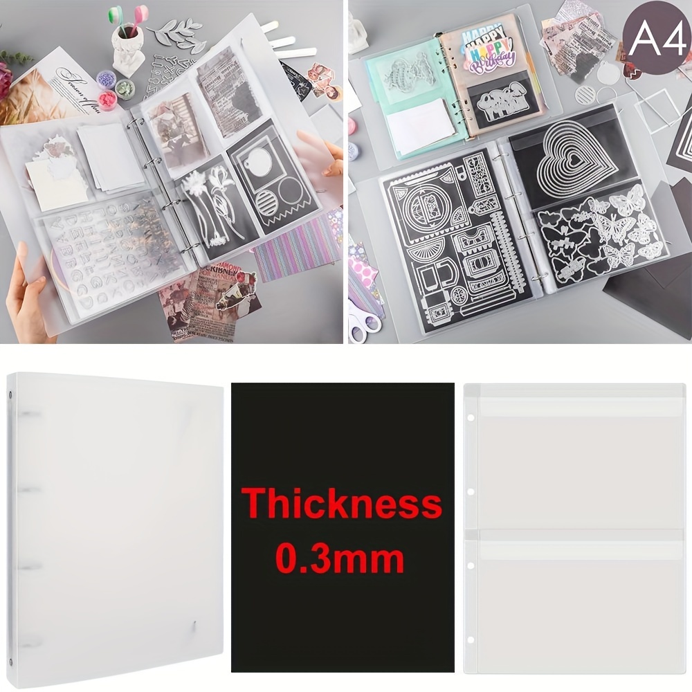 

1pc A4 Storage Book Binder/5pcs Storage Bag With Pockets/10pcs 0.3mm Magnetic Sheets, Envelope Storage Pockets, For Die And Stamp Folder, Craft Organization Bags