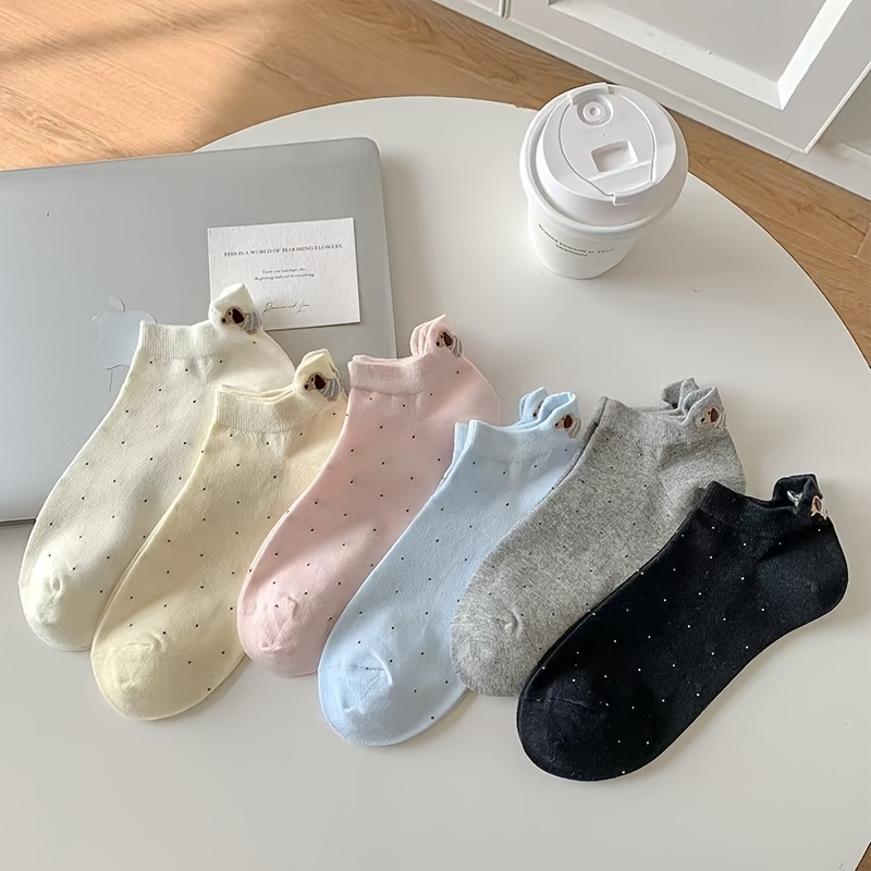 E-shop 6 Paar Niedliche Hundemotiv-Damensocken für den
