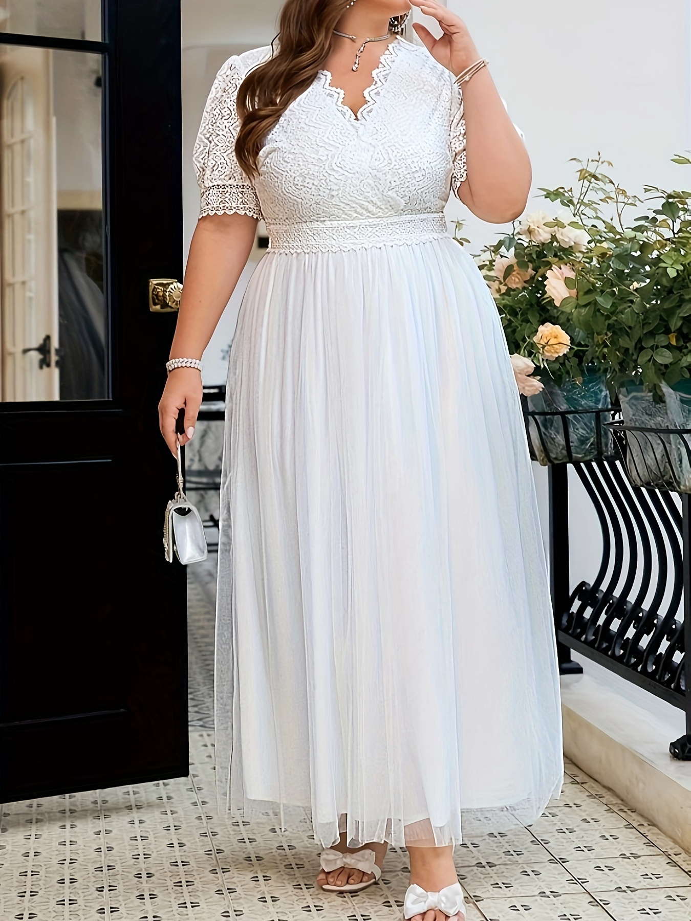 shay lace dress white Shay Ruffle Lace Trim Mini Dress White