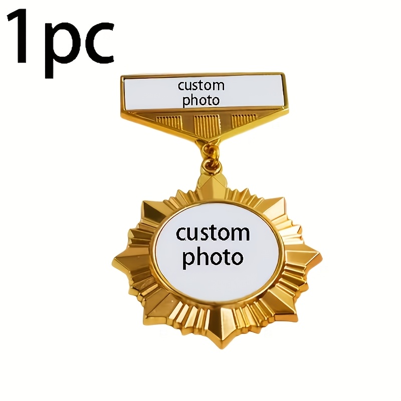 TEMU 1pc Customized Metal Commemorative Medals, Sports Medals,start Of Badges,fashionable, Unisex, Casual, Personalized, Unique, Customized, For