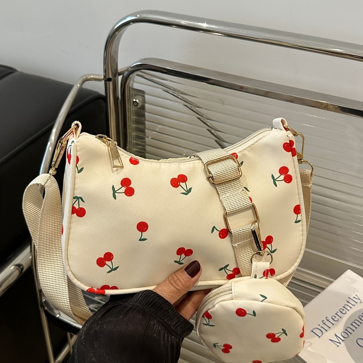TEMU Niche Underarm Bag, Fashion Random Print Handbag, Urban Minimalist Tote Bag, Mother- Bag