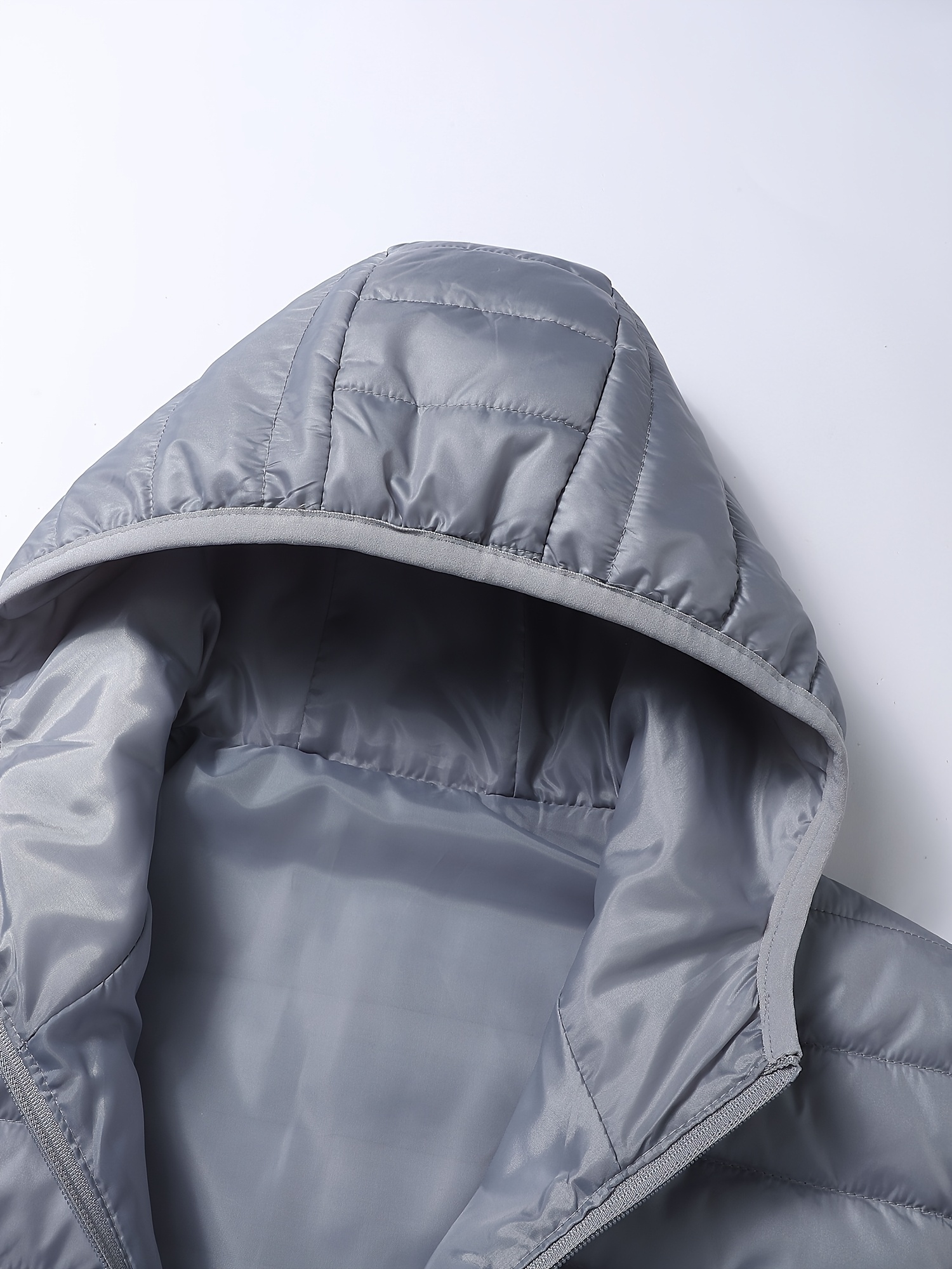 男士冬季保暖连帽外套，男士冬季防风夹克，带拉链口袋、连帽及宽松版型 - 聚酯填充保暖外套，适合户外活动、跑步、钓鱼、休闲穿搭 - 纯色设计排骨衣 商品详情 7