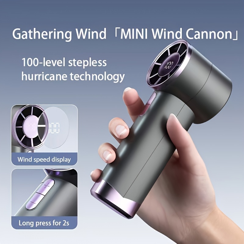 portable handheld fan with 3000mah rechargeable battery 9000 rpm adjustable     usb c lcd display     lanyard ideal for outdoor home use gifts details 6