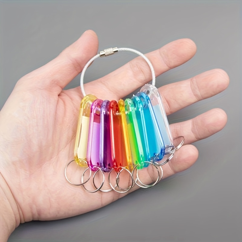 Image of 9-color Label Beautiful Color Classification Rental House Wire Circle Key Tag Marker Storage Handwritten Keychain For Home Office Cabinet Warehouse Factory Lock Key Tags