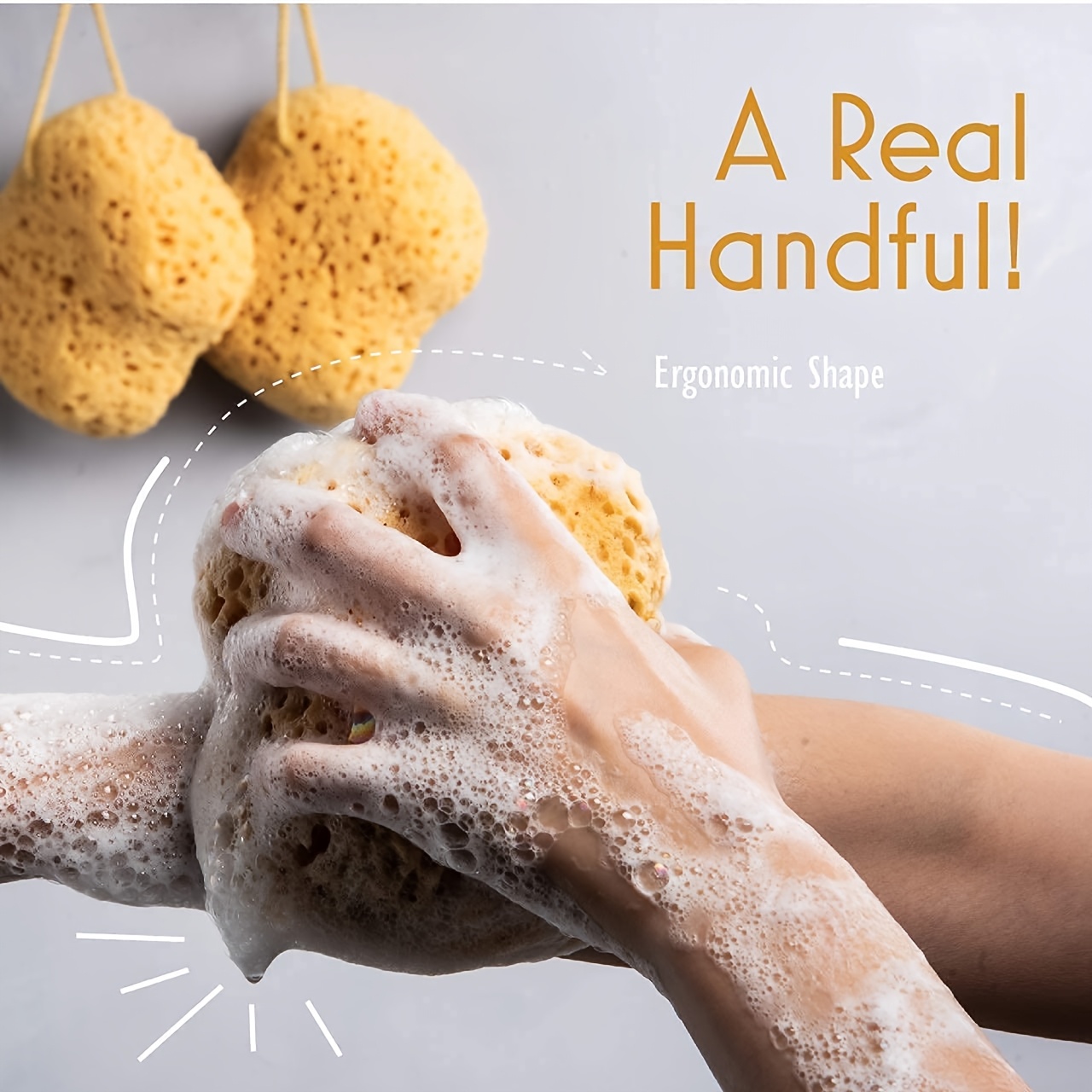 3pcs Unisex Exfoliating Bath Sponges, Larger Size