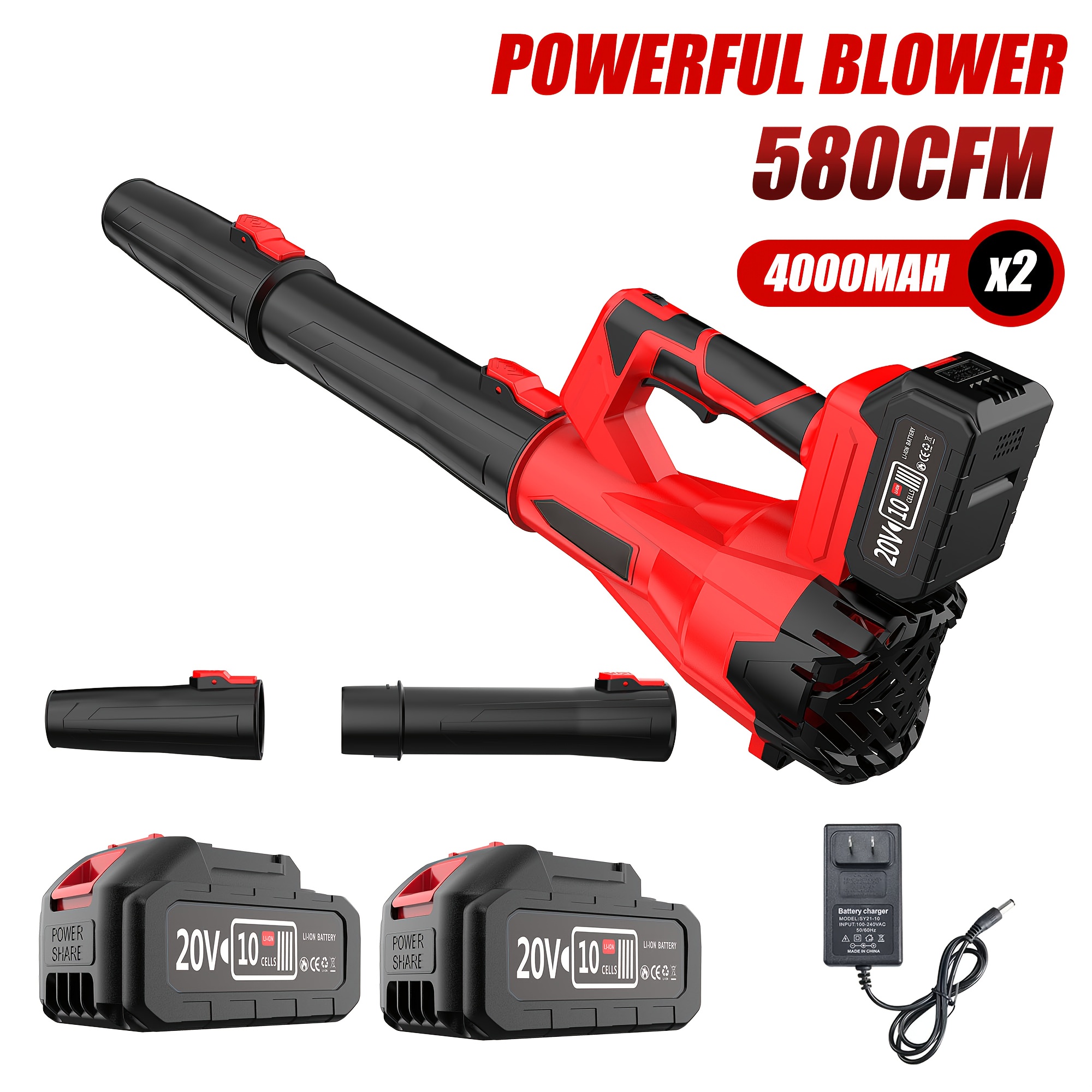 Powerful 50000RPM Cordless Leaf Blower, 20V Turbo Air Blower for Car Drying, Leaf Snow Dust Blowing, with Battery, Perfect Christmas Gift, Holiday Gift Idea, Home Outdoor Cleaning Tool