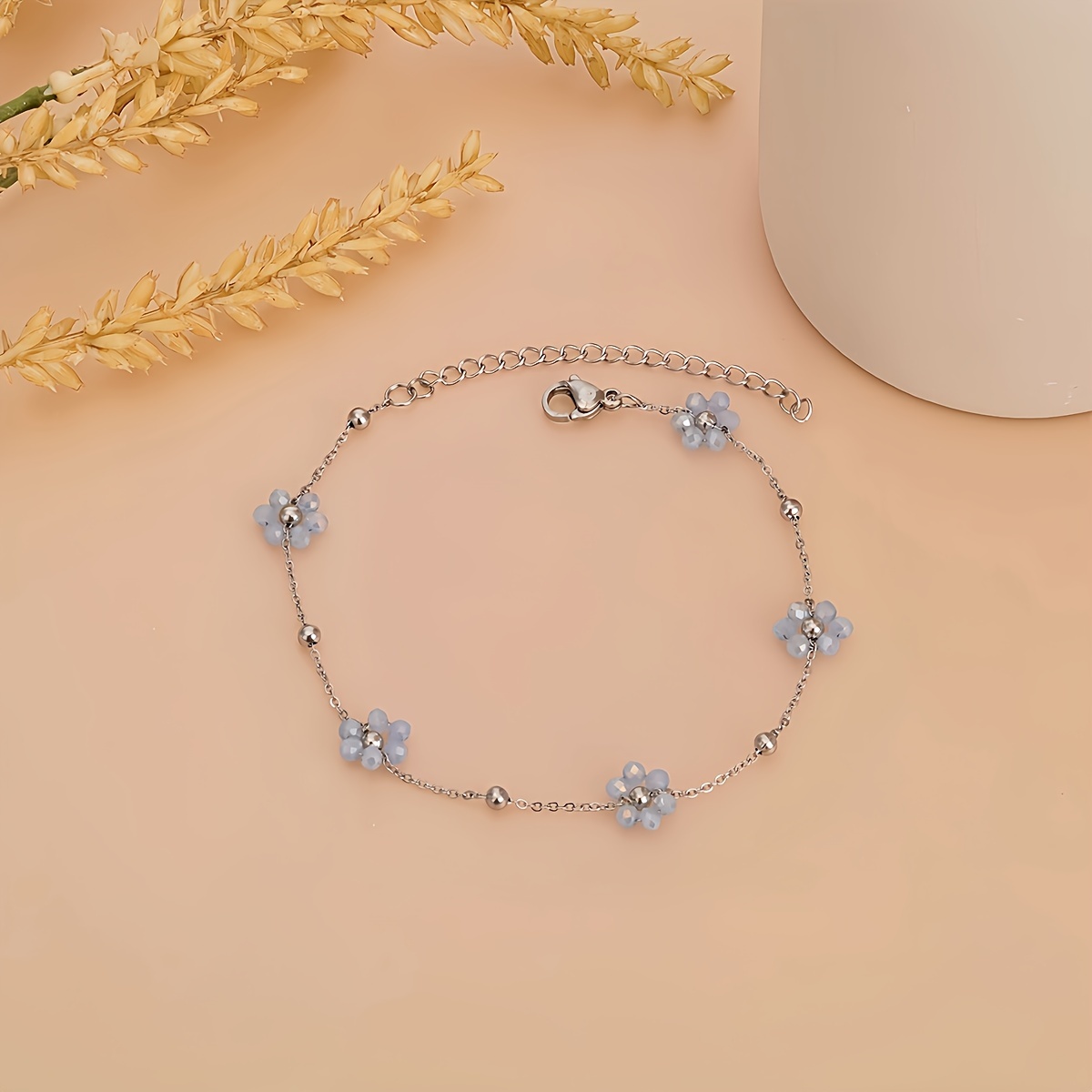 TEMU 1pc Pulsera Vintage Multicolor con Cuentas Compatible para & - Cuentas de Flores Coloridas, Ideal para Fiestas, Atuendos Casuales, , Baile de