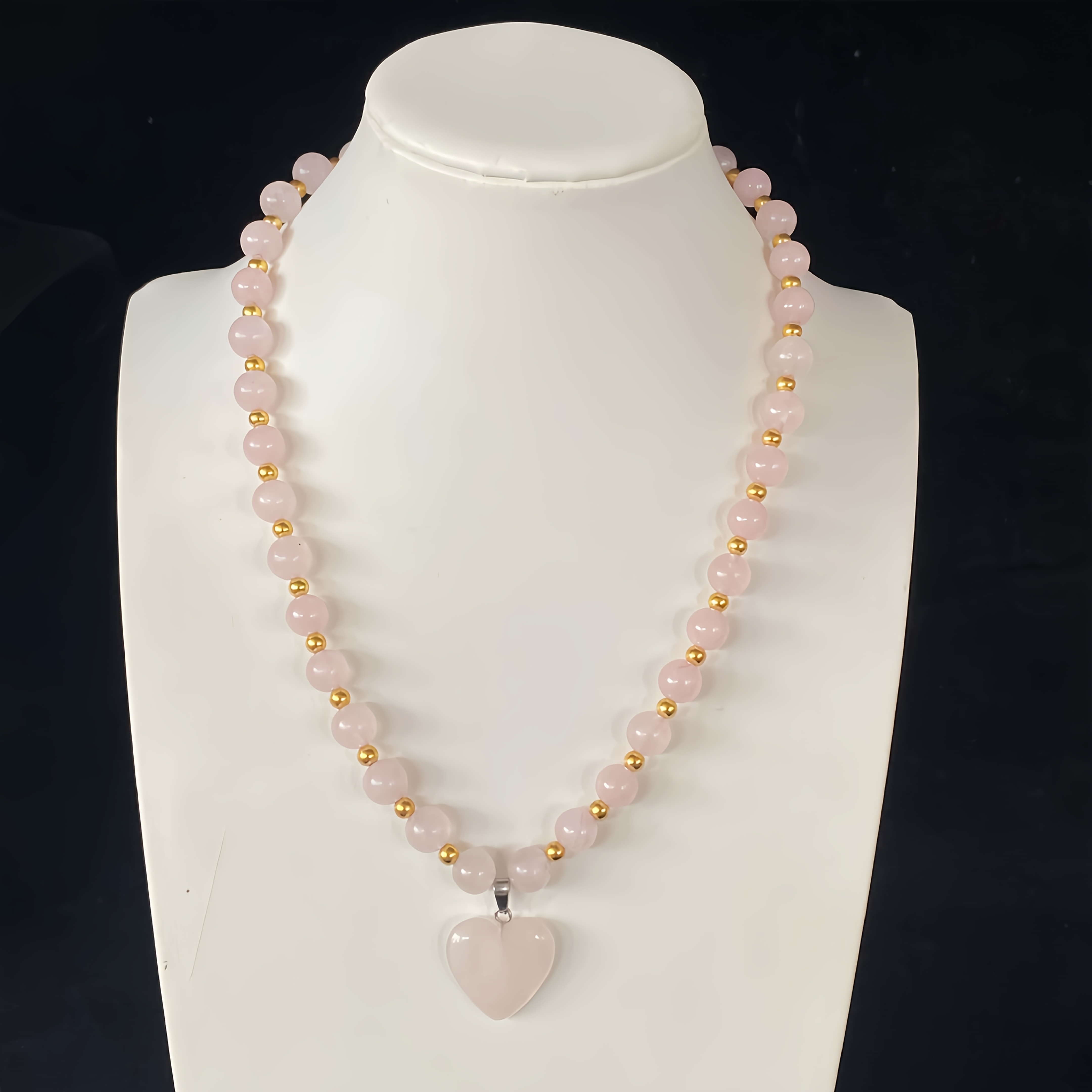 TEMU Quartz Heart Necklace ", " Bringing Love And Peach Blossoms, Enhancing Personal Charm, Heart-shaped Design, Very Suitable For Cute Women, Quartz