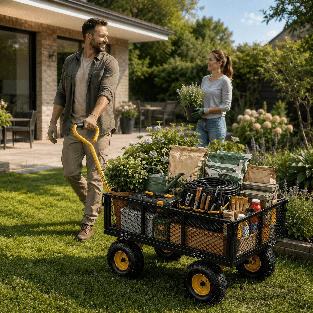 Image of 450kg Truck & Utity Cart, Side -loading Purpose Trolly. Heawy-duty Outdoor Wagon For Rura. Garden And Warehouse Loading