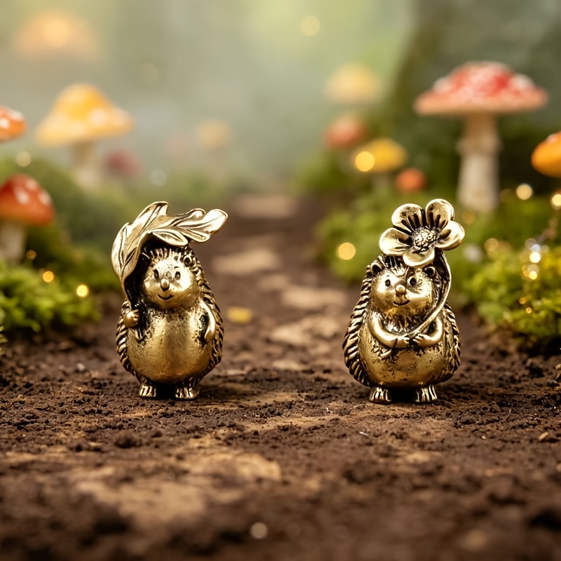 TEMU 2pcs Set / Collectible Grade / Christmas Ornament / Floral Hedgehog + Leaf Hedgehog / Desktop Decorative Ornament / Small Gift For / Computer