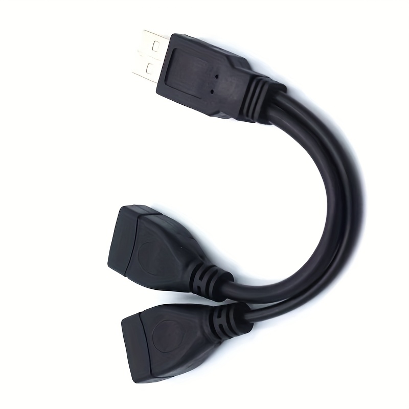 NNBILI USB Male to Dual USB Female Cable, 1-to-2 USB Splitter, Single USB Port to Dual USB Port Adapter for Computers