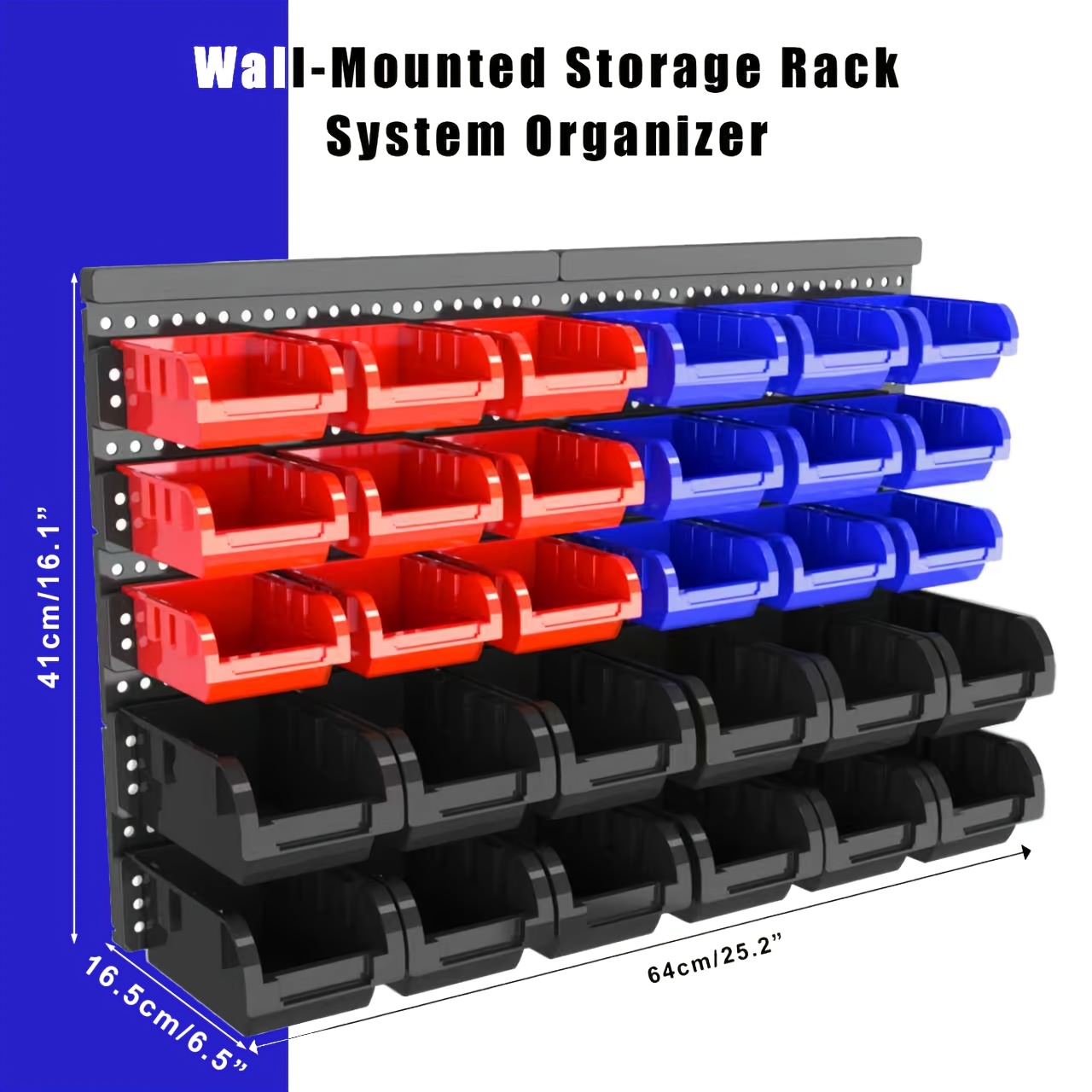 TEMU /120pcs Bins Wall-mounted Storage , Heavy Duty Garage& Workshop Tool Organizer For Screws, Nuts, Bolts, Nails, Beads & Small Hardware, Durable