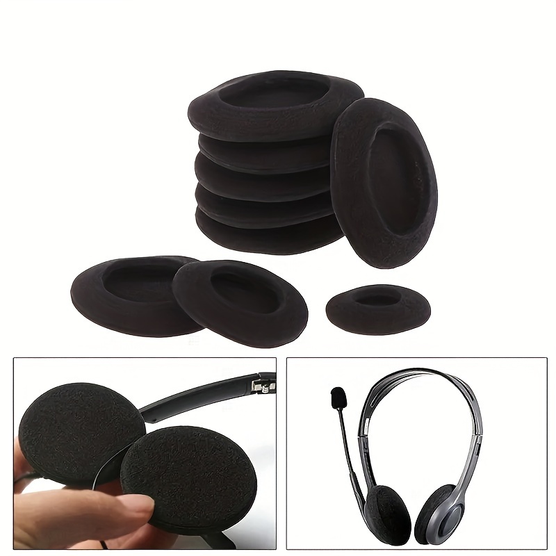 Ersatz-Ohrpolster Aus Leder, Rund, Durchmesser 65 Mm (6,5 Cm), Für Die Meisten Kopfhörer, Einfach Zu Wechseln