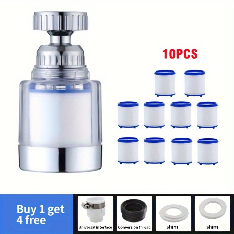 Image of Faucet Filter Bathroom Kitchen Tap Water Purifier Front Filter 360 Degree Rotating Pressure Boosting Faucet Shower