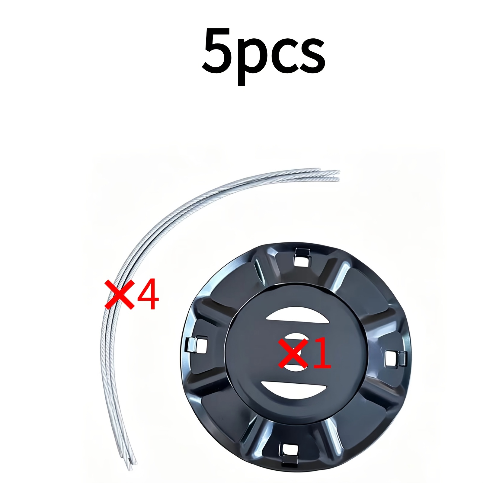 Image of 5pcs/10pcs Heavy-duty Lawn Mower Trimmer Head With Nylon Steel Wire Rope, Steel Wire Trimming Head, Suitable For Home Weeding And Lawn Trimming