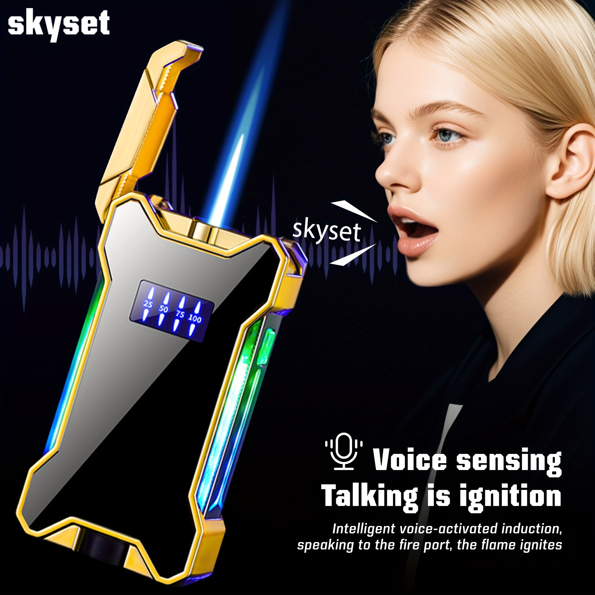 TEMU Butane Lighter, Voice Controlled Lighter, Electronic Induction Ignition Lighter, Airflow Induction Lighter, Gravity Induction Lighter, Windproof