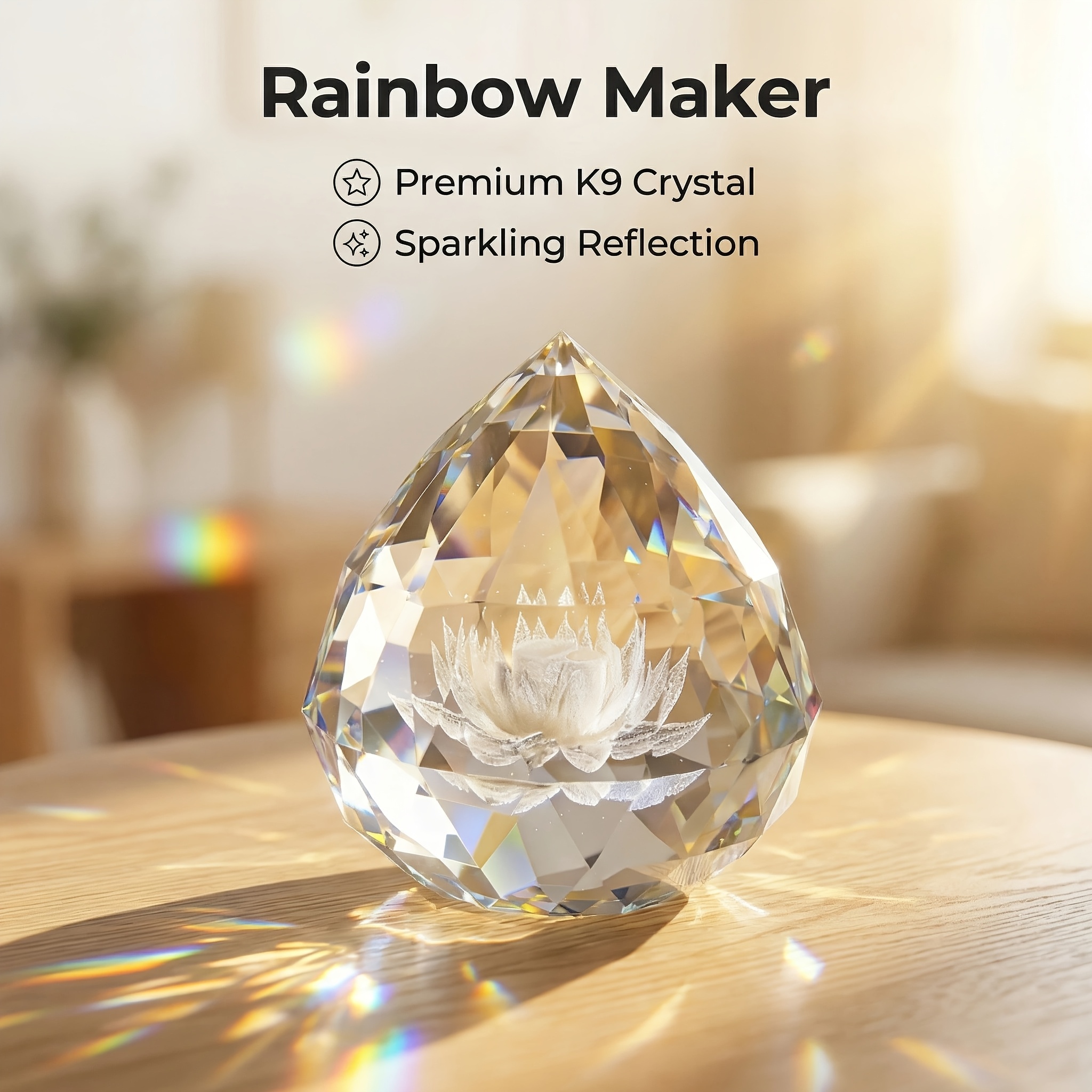 a beautiful 70mm crystal for lotus flower ornament a little gift for yourself   a   to your home and   a perfect gift for a friend a   and   suitable for display in a coffee bar living room or bedroom