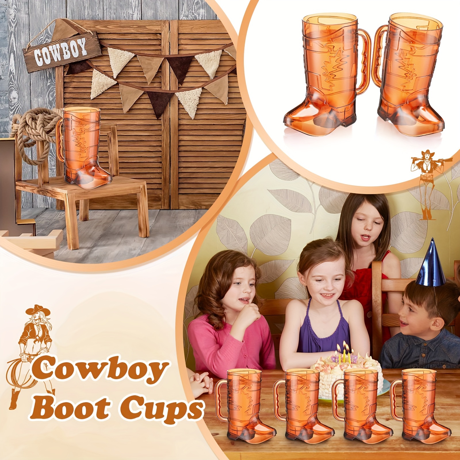 Cowboy Boot Shot Glasses Plastic Mugs Handles Temu