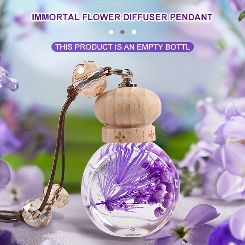 TEMU Eternal Flower Perfume Bottle Glass Bottle Car Hanging