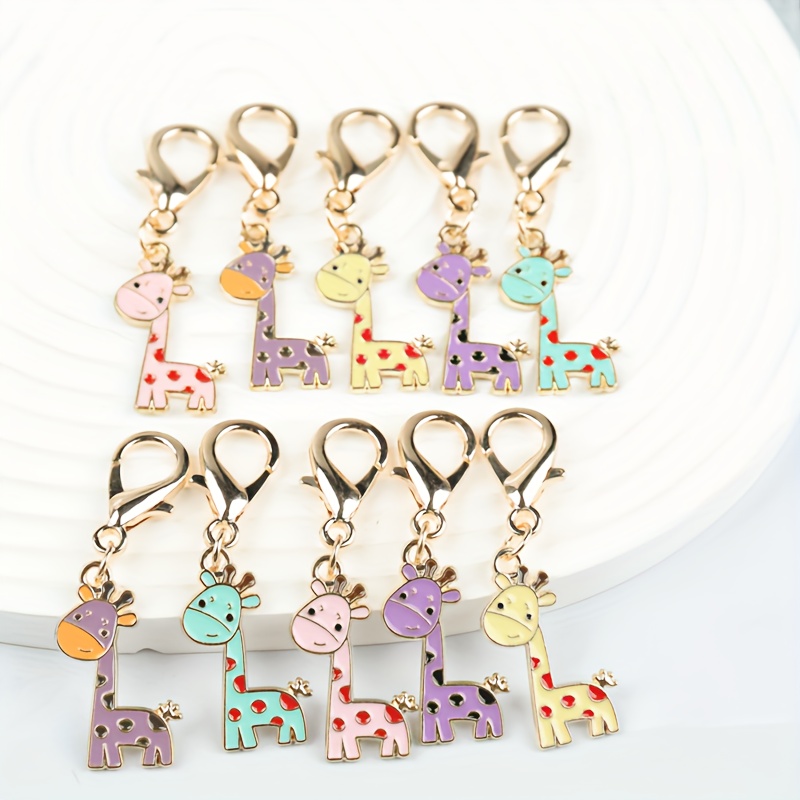 E-shop 10er-Pack Niedliche Giraffen Schlüsselanhänger Set, geeignet für und Auto-Anhänger, ein wunderbares Geschenk für Freunde und Freundinnen,