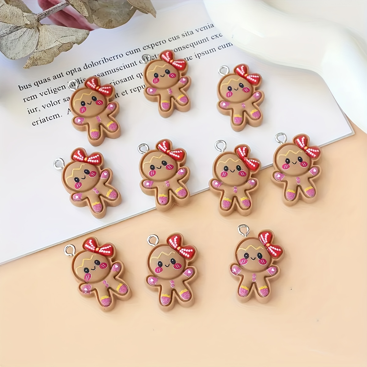 

12pcs Christmas For Diy , , Keychains, And Phone Decorations - Jewelry And Accessories No Plating