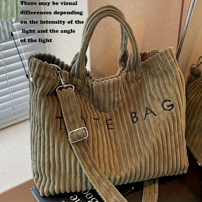 New Corduroy Plush Fluffy Ruffle Women's Shoulder Bag Crossbody Adjustable Length For Crossbody Use Suitable For Short Trips And Gifting