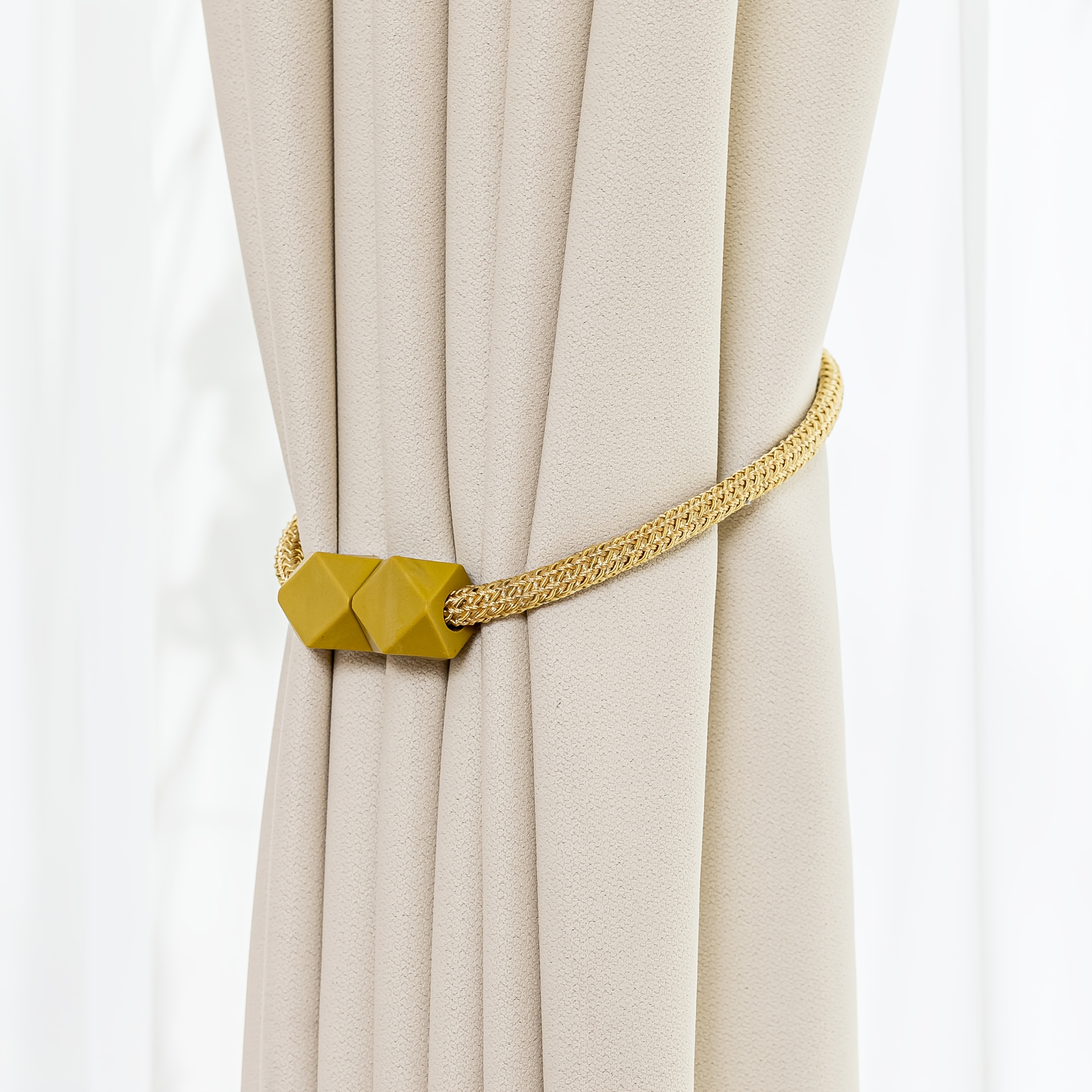 4pcs Modern Magnetic Curtain Tiebacks - Adjustable, Strong Hold for Bedroom & Living Room Decor