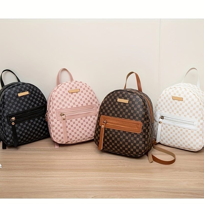 

Chic Polka Dot Mini Backpack For Women - Lightweight, Sleek Design With Detachable Straps, Zip Closure, Polyester Lined