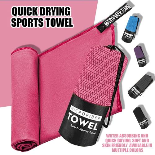 imagen del artículo 1 toalla deportiva de rápido para camping , toalla de almacenamiento de viaje portátil, toalla de color puro de rápida absorción para exteriores, adecuada para correr, fitness, ciclismo, senderismo y uso en
