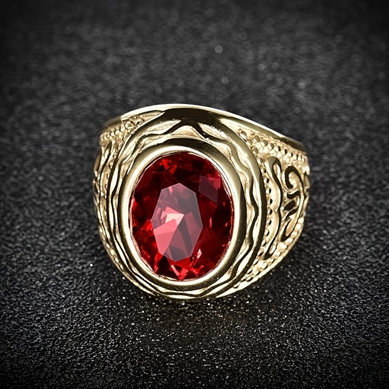 Carved Pattern Golden Wedding Ring Unisex