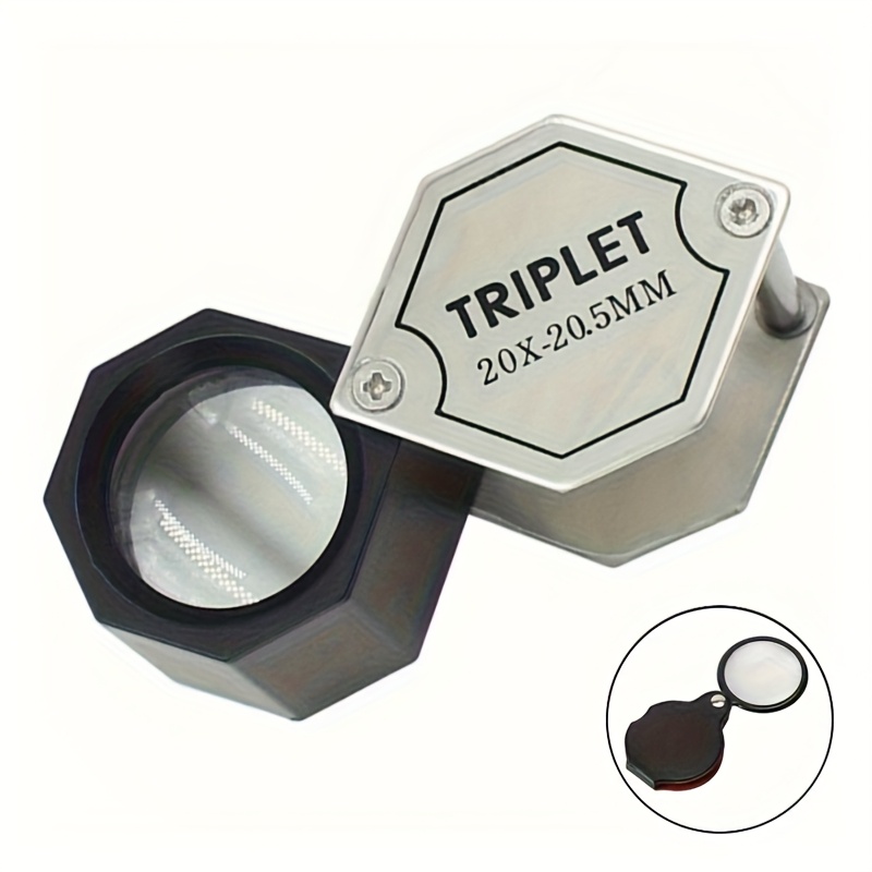 Handheld Magnifier And Mini Folding Magnifier Set (2-pack) Jewelry Loupe Magnifier | Foldable Handheld Magnifying Glass | Portable Magnifying Lens | Optical Glass