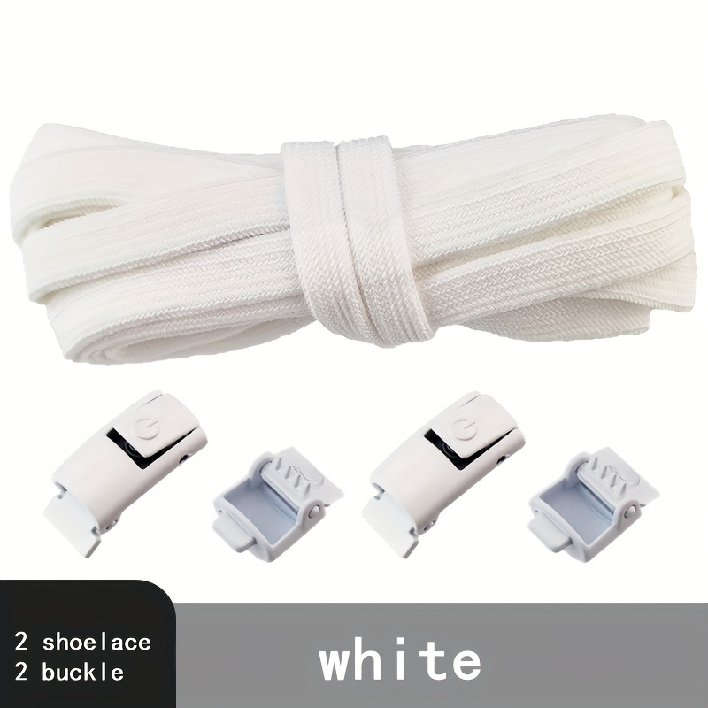 1 Pair Of 8mm Spandex Elastic No-tie Metal Shoe Lazy Shoelaces