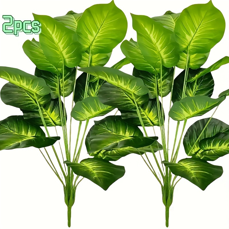 

Elegant Simulation Of -2 Plants, Each With 18 Leaves, Suitable For Wedding, Hotel, Home And Garden Decoration, Photographic Background | Maintenance-free, Realistic